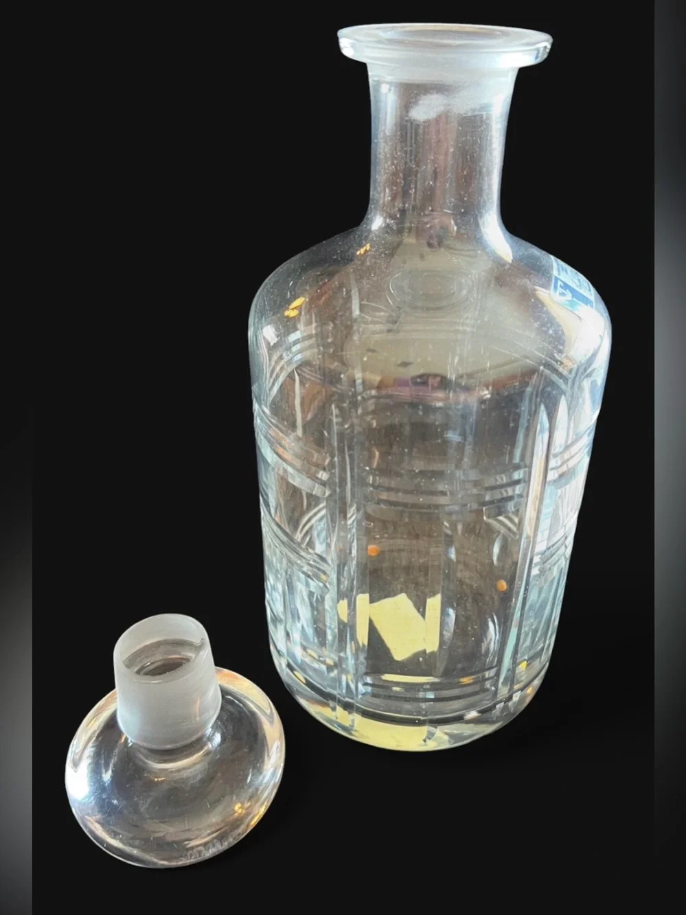 vintage hand crafted plaid crystal decanter from Crystal Clear Industries
